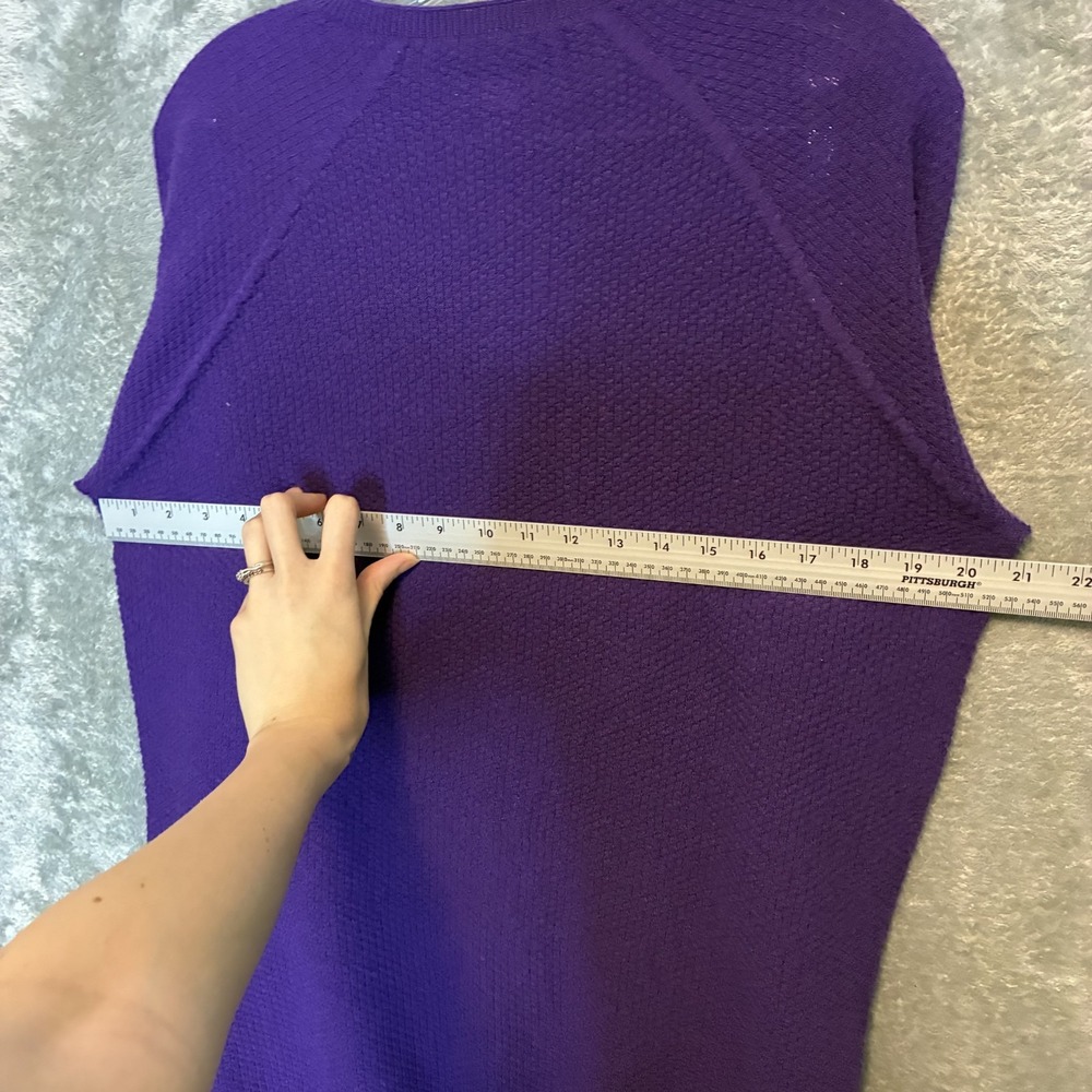 Patagonia Women Honeycomb Knit Shirt L Crewneck Raglan Waffle Base Layer Purple - Picture 7 of 9